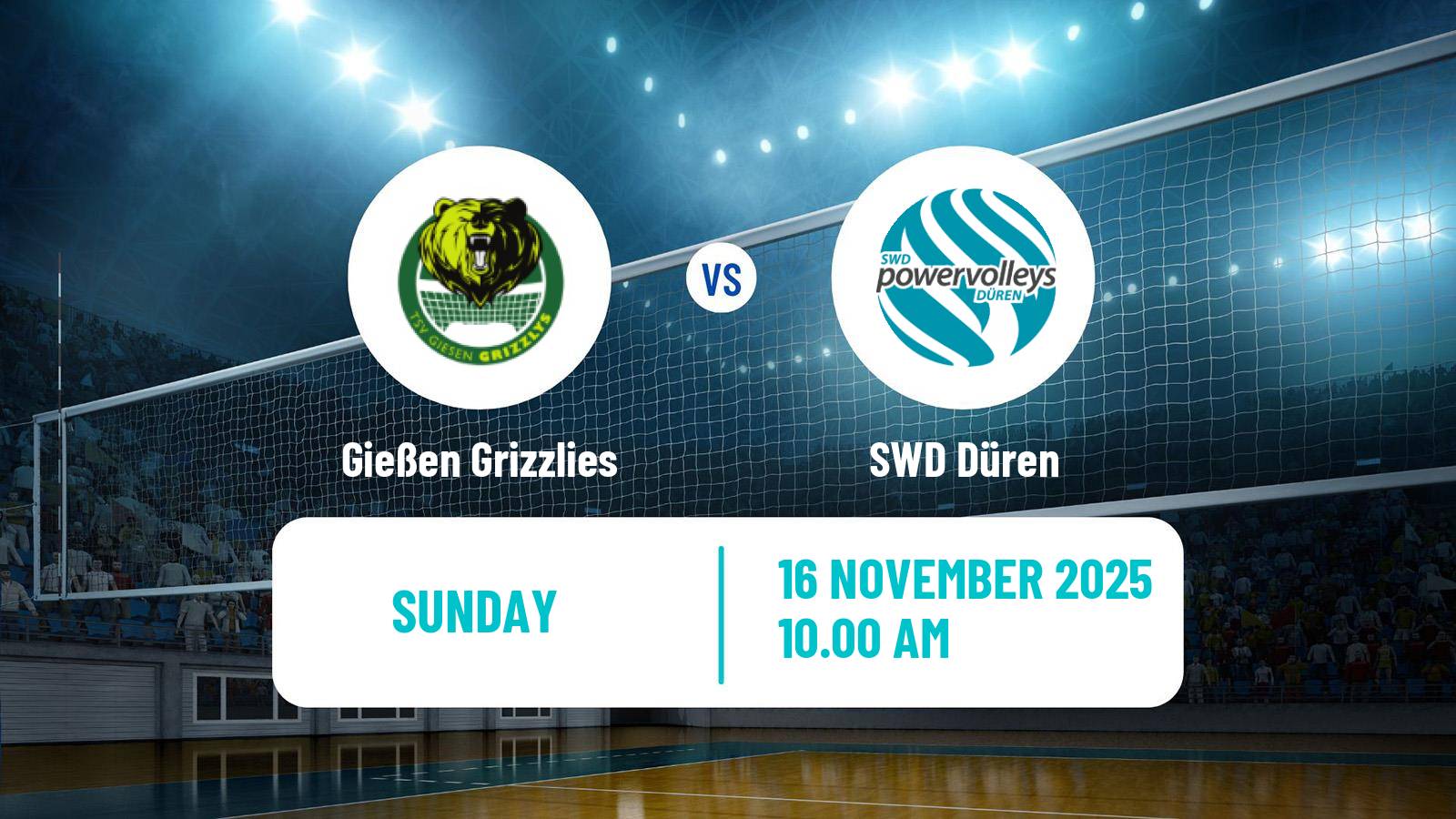 Volleyball German Bundesliga Volleyball Gießen Grizzlies - Düren