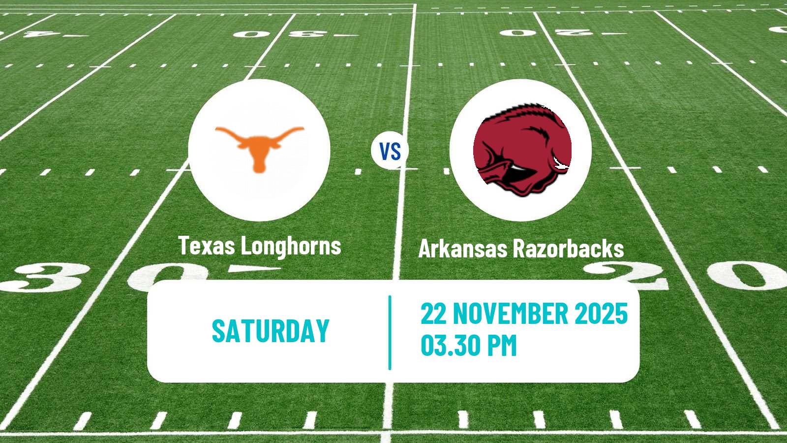 American football NCAA College Football Texas Longhorns - Arkansas Razorbacks