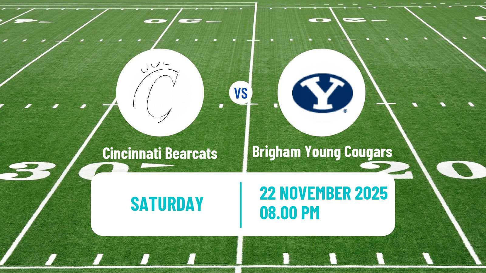 American football NCAA College Football Cincinnati Bearcats - Brigham Young Cougars