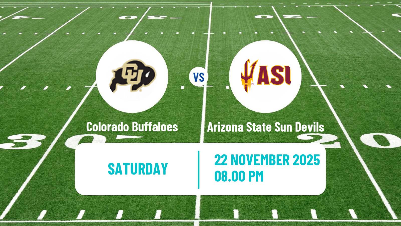 American football NCAA College Football Colorado Buffaloes - Arizona State Sun Devils