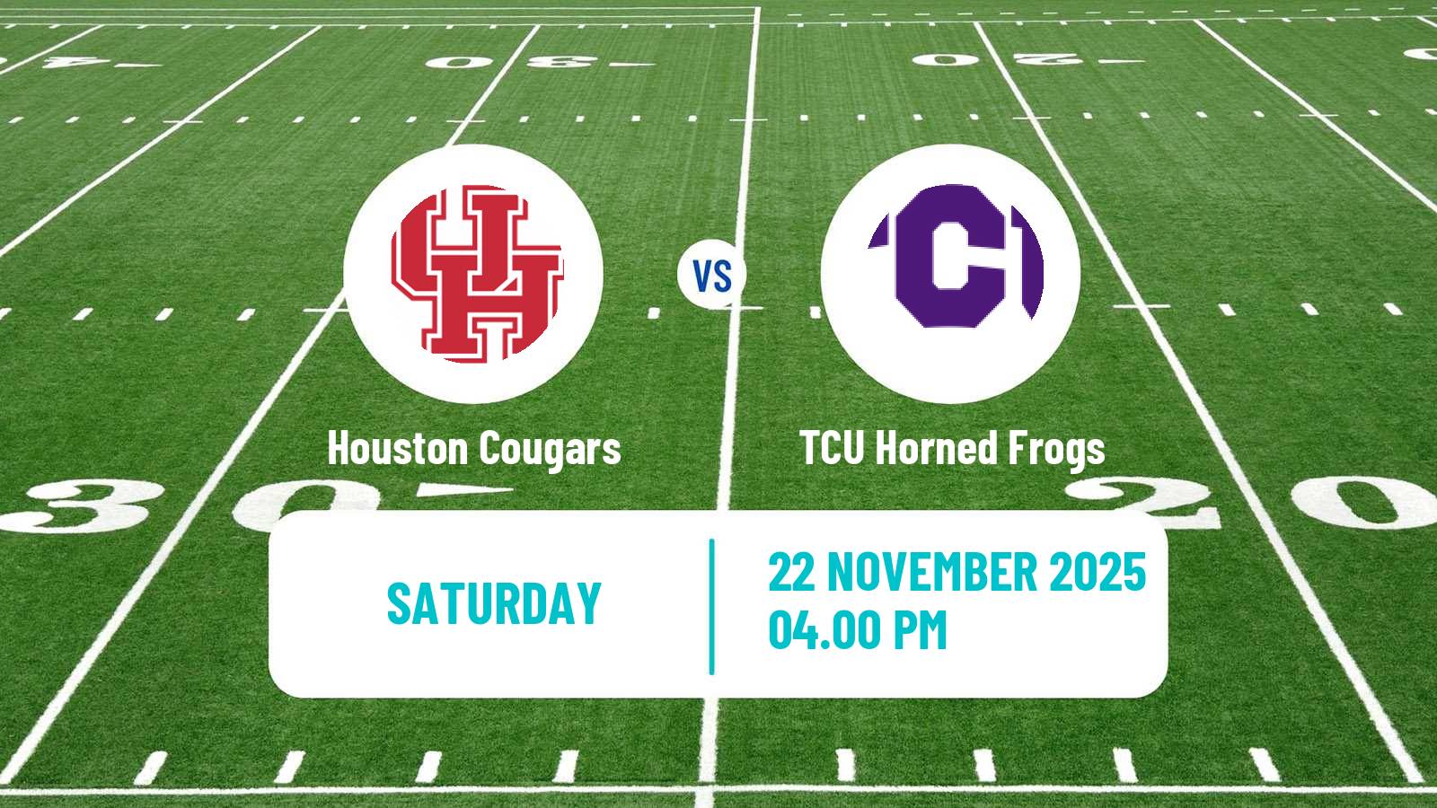 American football NCAA College Football Houston Cougars - TCU Horned Frogs