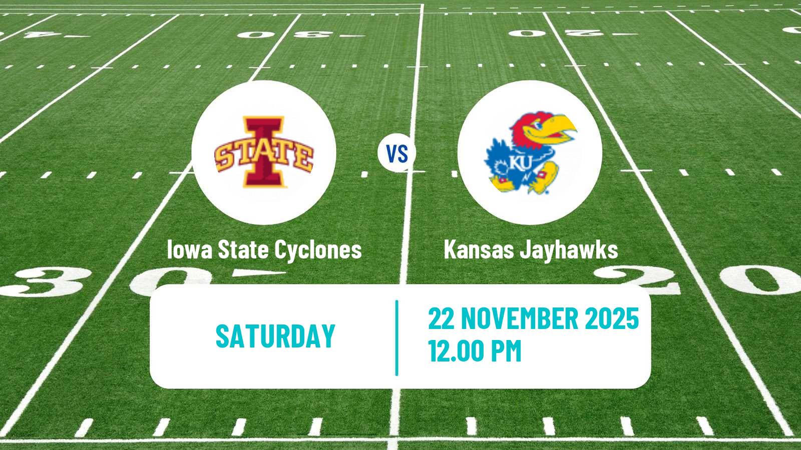 American football NCAA College Football Iowa State Cyclones - Kansas Jayhawks