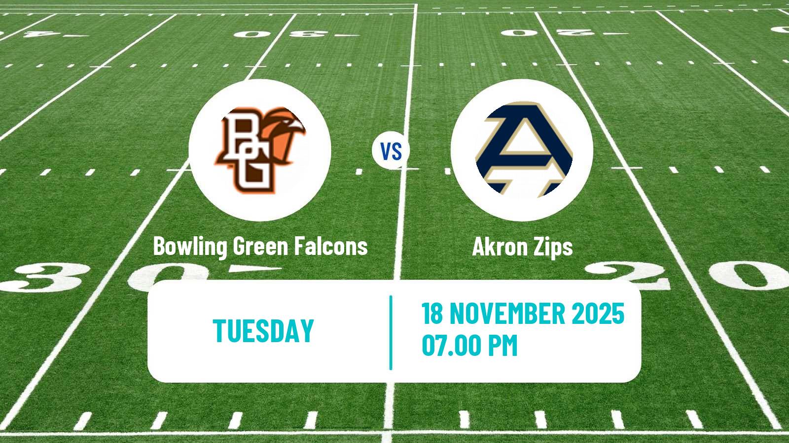 American football NCAA College Football Bowling Green Falcons - Akron Zips