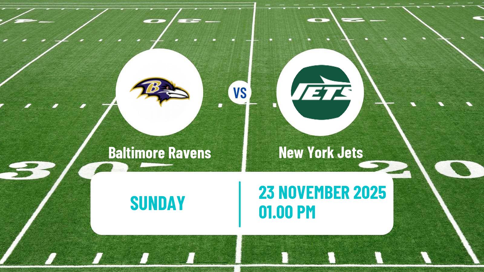 American football NFL Baltimore Ravens - New York Jets