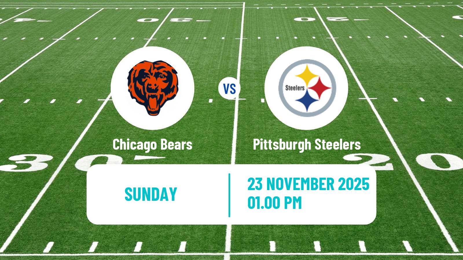 American football NFL Chicago Bears - Pittsburgh Steelers