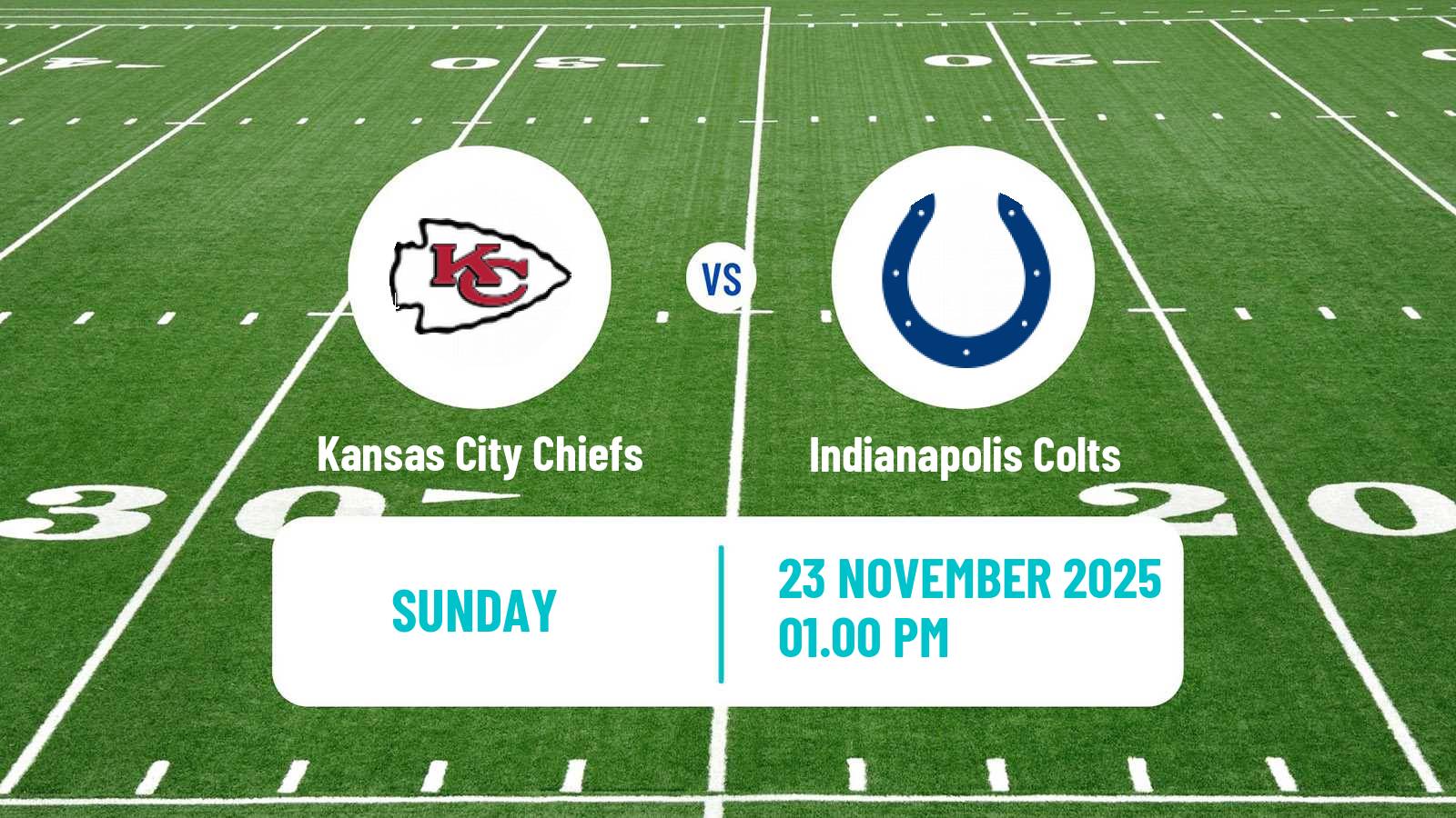 American football NFL Kansas City Chiefs - Indianapolis Colts