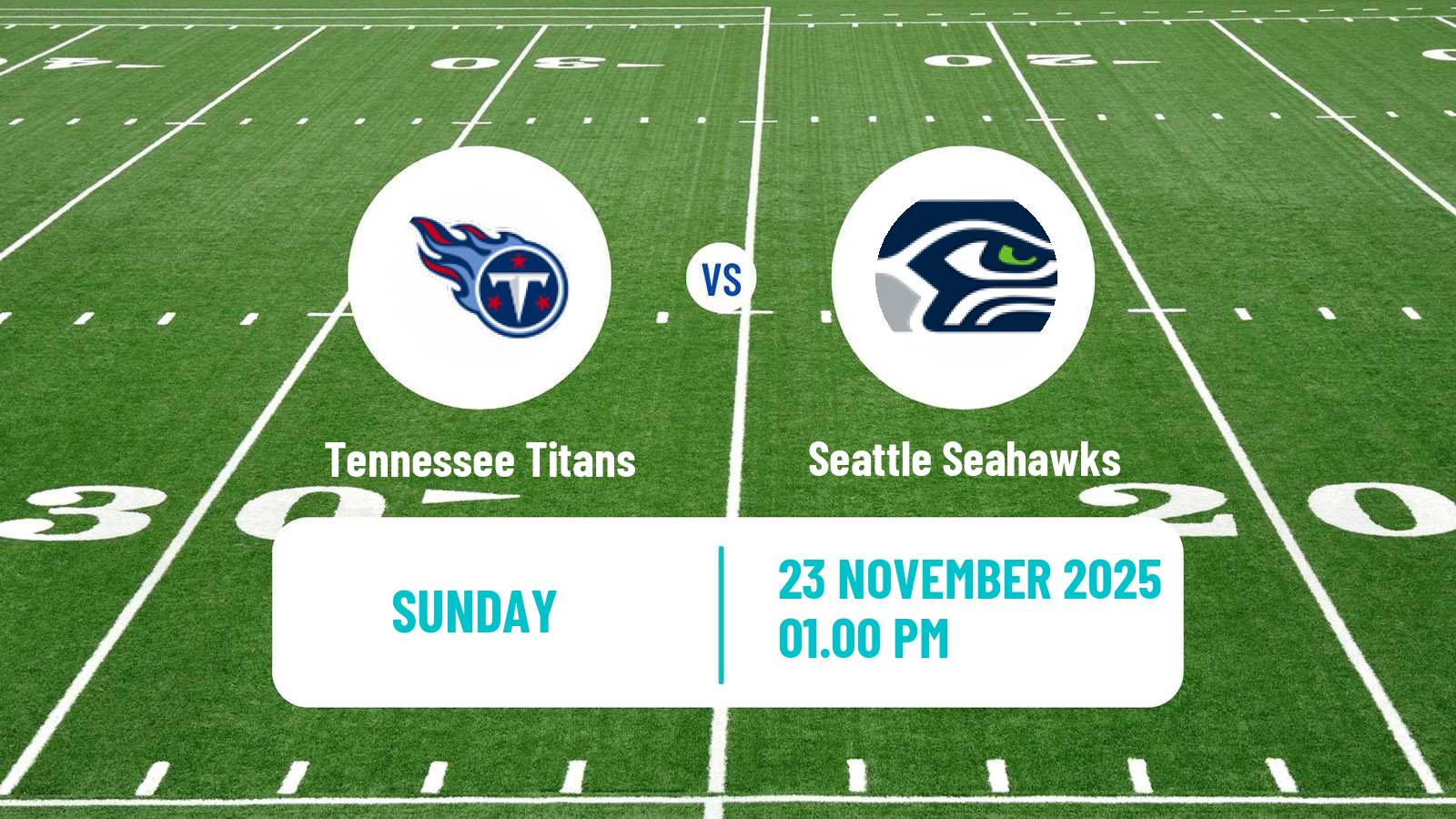 American football NFL Tennessee Titans - Seattle Seahawks