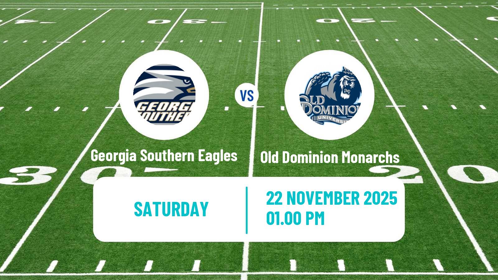 American football NCAA College Football Georgia Southern Eagles - Old Dominion Monarchs