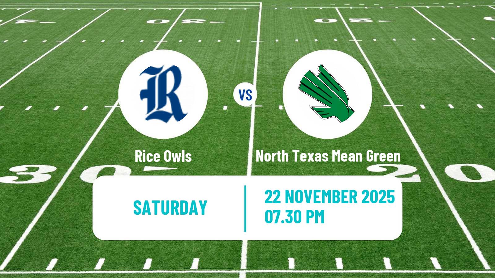 American football NCAA College Football Rice Owls - North Texas Mean Green