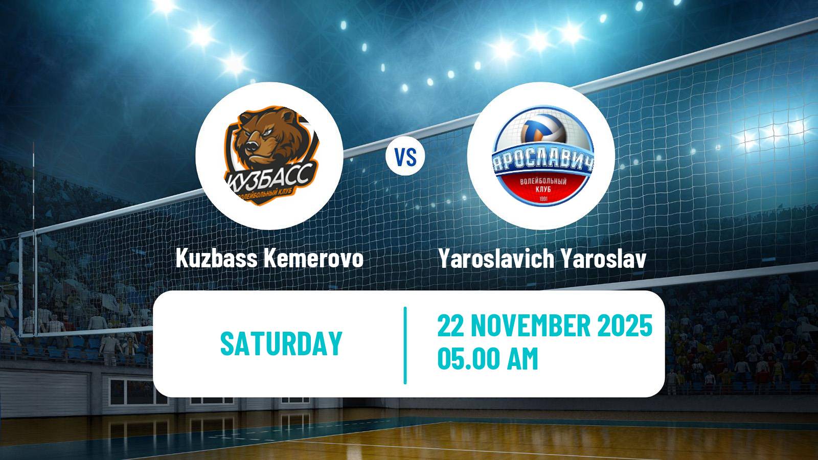 Volleyball Russian Super League Volleyball Kuzbass Kemerovo - Yaroslavich Yaroslav