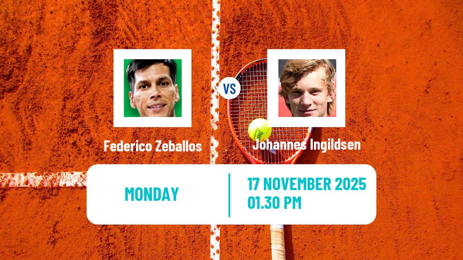 Tennis Florianopolis Challenger Men Federico Zeballos - Johannes Ingildsen