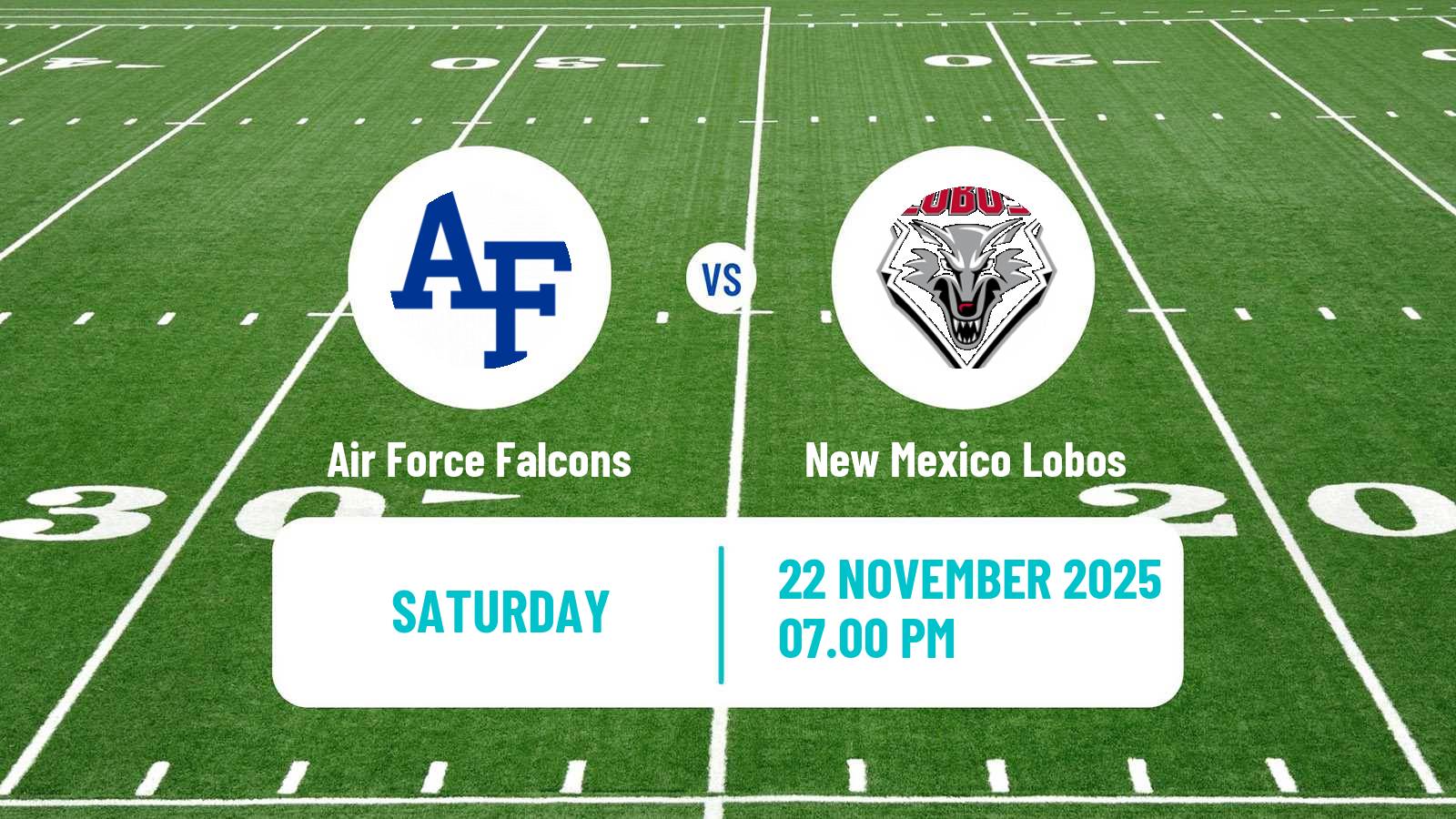 American football NCAA College Football Air Force Falcons - New Mexico Lobos