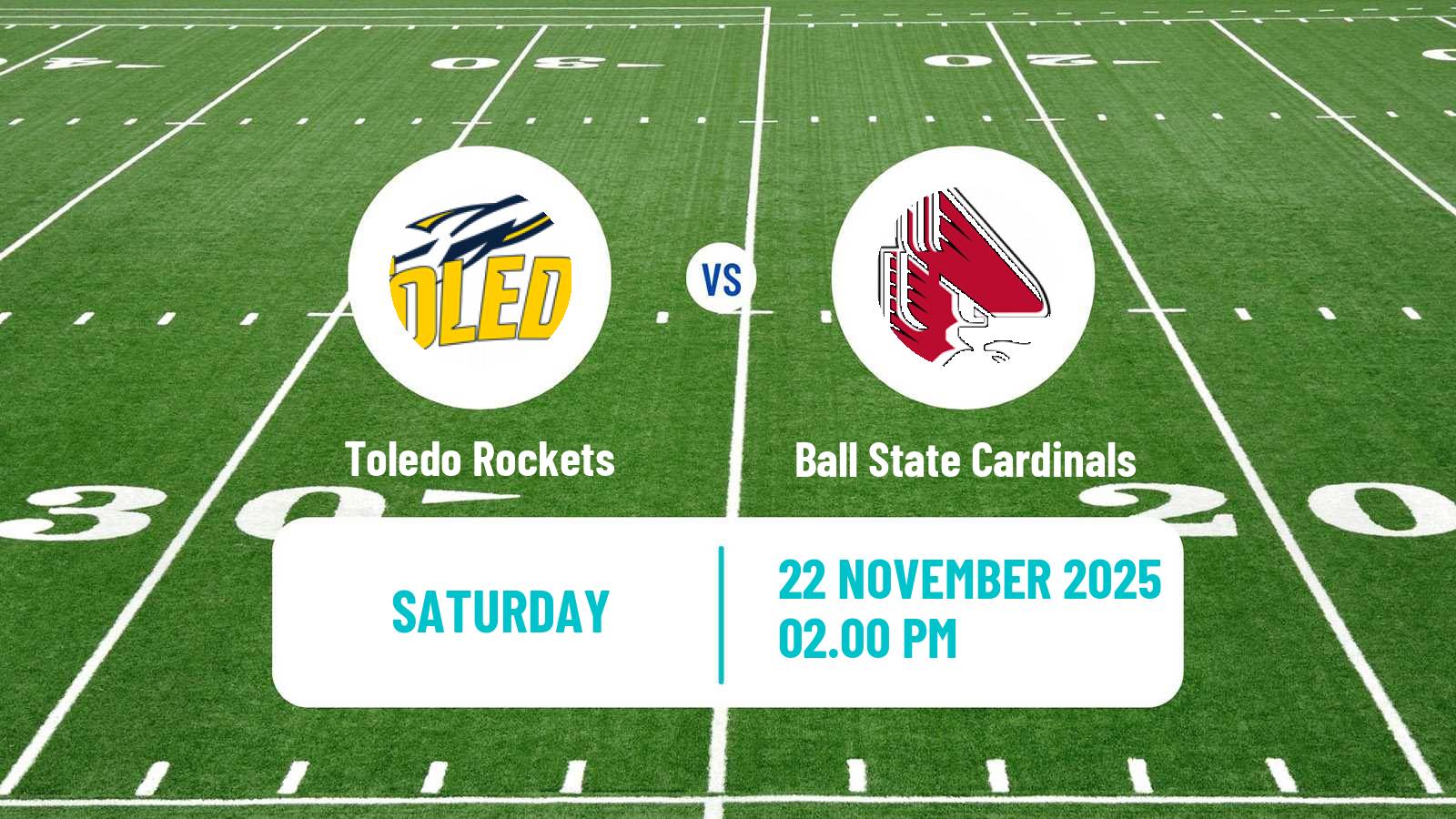 American football NCAA College Football Toledo Rockets - Ball State Cardinals