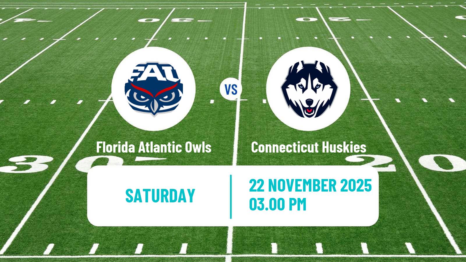 American football NCAA College Football Florida Atlantic Owls - Connecticut Huskies