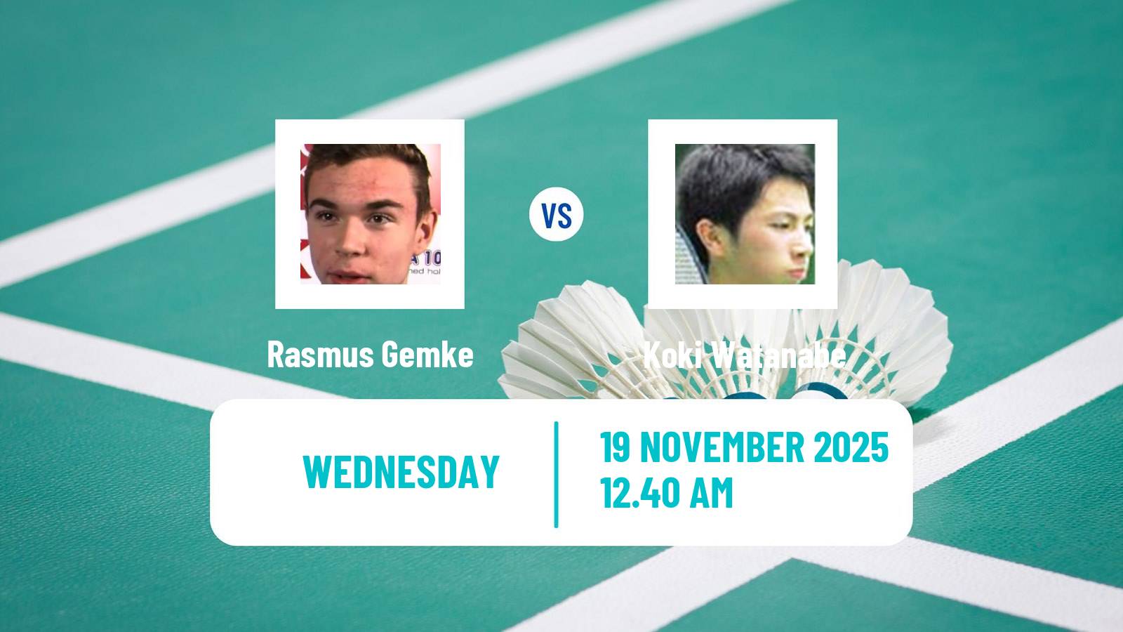 Badminton BWF World Tour Men Australian Open Rasmus Gemke - Koki Watanabe