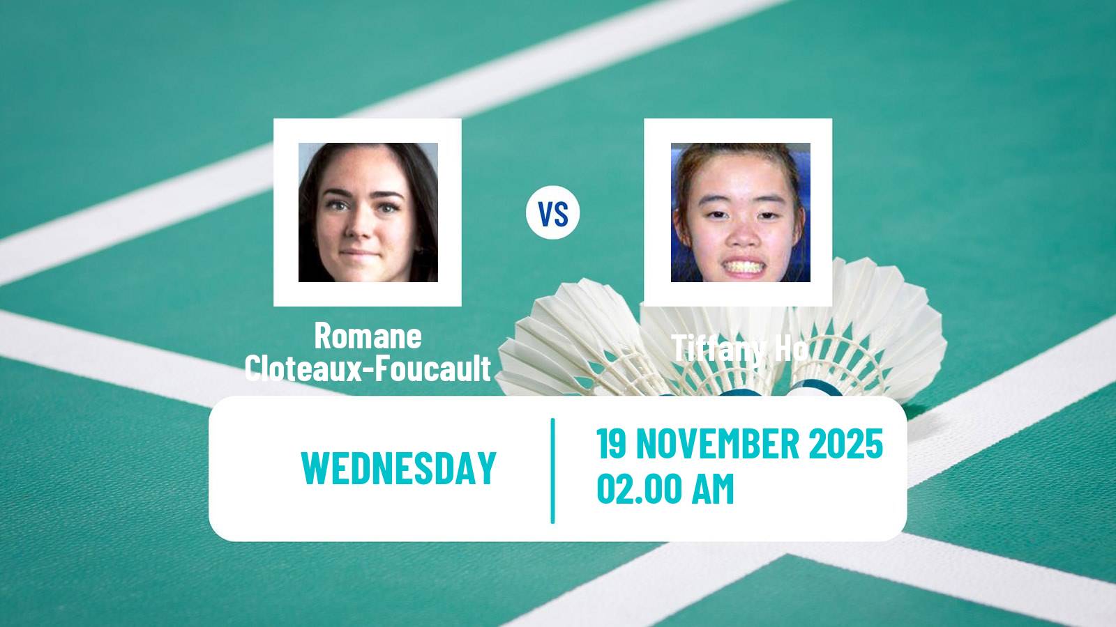 Badminton BWF World Tour Women Australian Open Romane Cloteaux-Foucault - Tiffany Ho