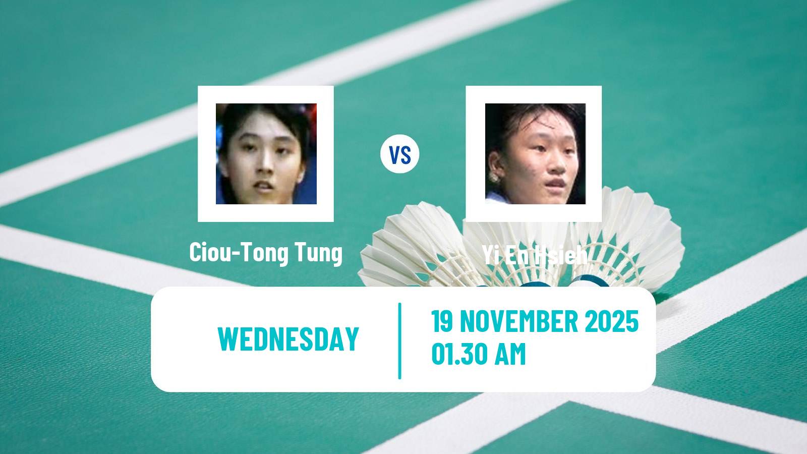 Badminton BWF World Tour Women Australian Open Ciou-Tong Tung - Yi En Hsieh