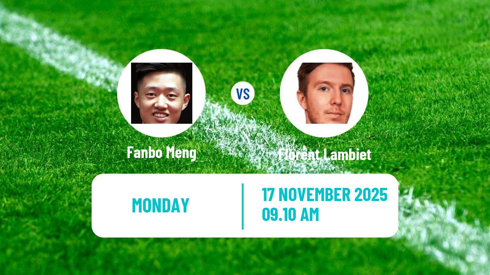 Table tennis Wtt Star Contender Muscat Men Fanbo Meng - Florent Lambiet