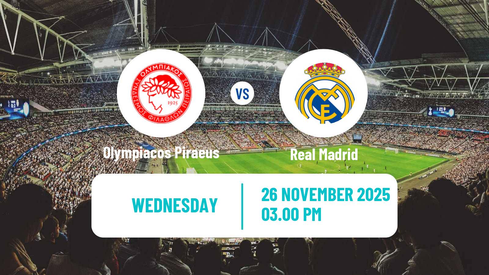 Football UEFA Champions League Olympiacos Piraeus - Real Madrid