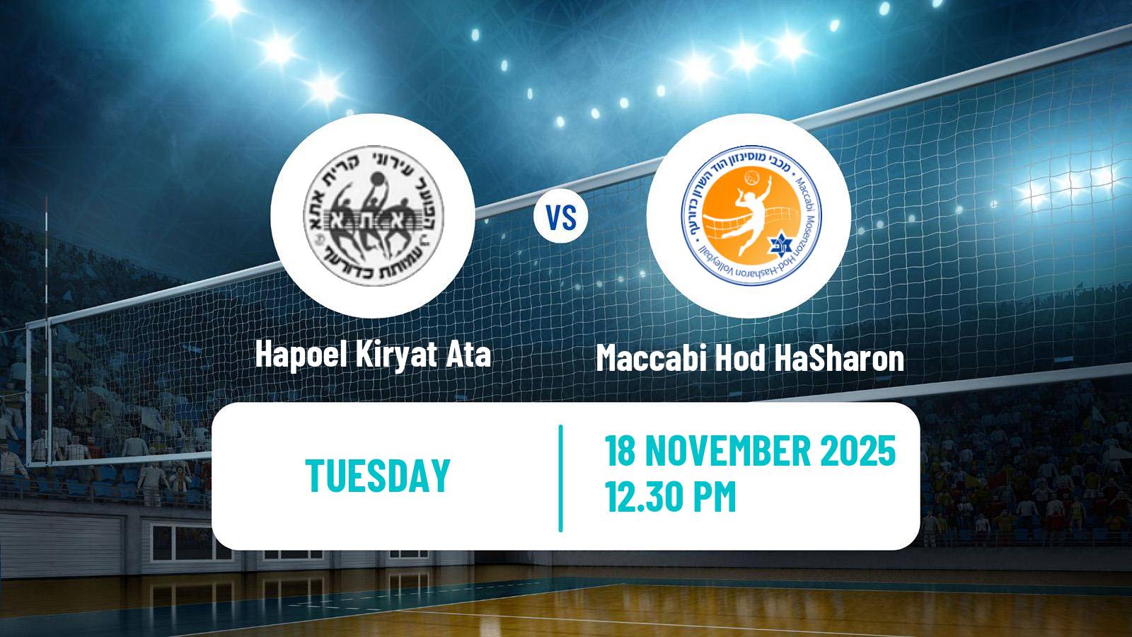 Volleyball Israeli Premier League Volleyball Hapoel Kiryat Ata - Maccabi Hod HaSharon