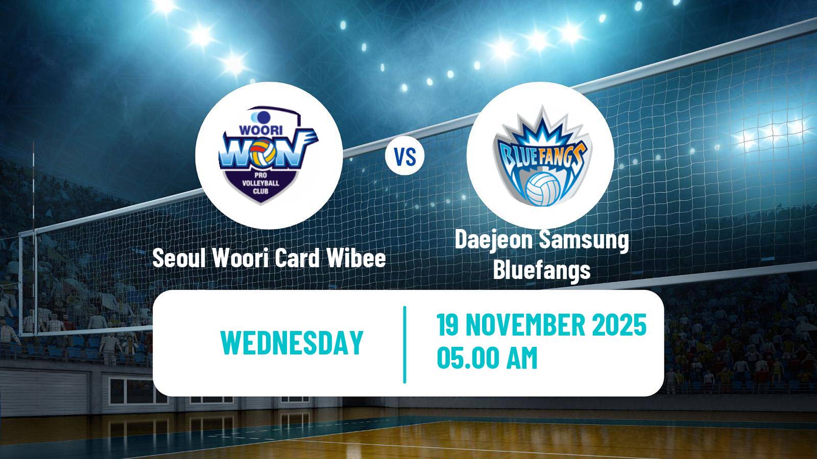 Volleyball South Korean V-League Seoul Woori Card Wibee - Daejeon Samsung Bluefangs