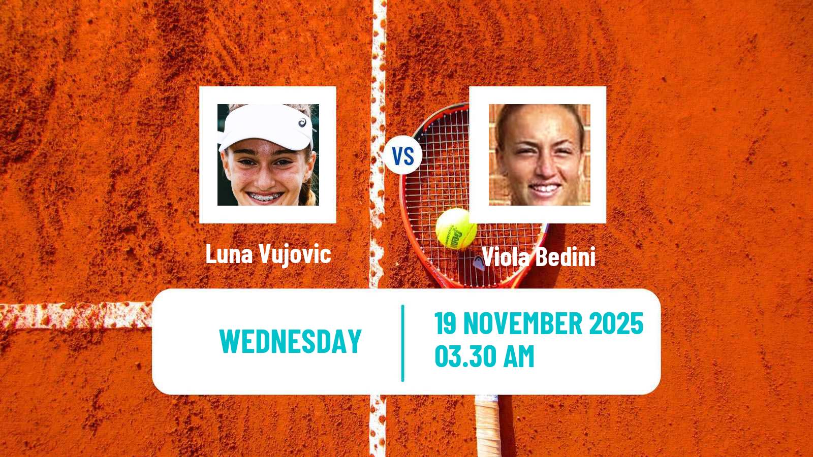 Tennis ITF W15 Monastir 40 Women Luna Vujovic - Viola Bedini