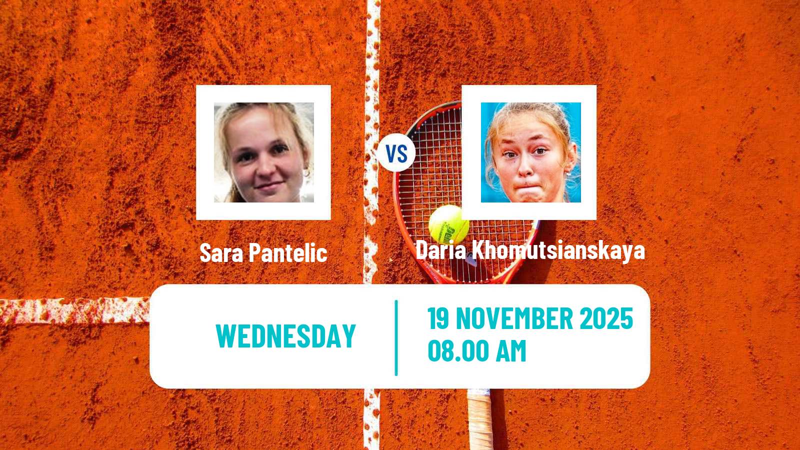Tennis ITF W15 Sharm Elsheikh 20 Women Sara Pantelic - Daria Khomutsianskaya