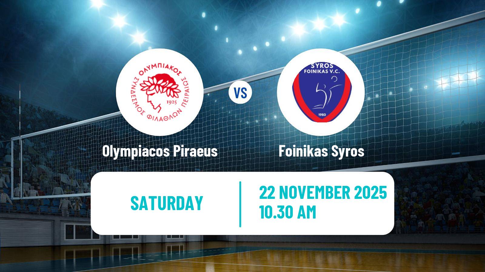 Volleyball Greek A1 Ethniki Volleyball Olympiacos Piraeus - Foinikas Syros
