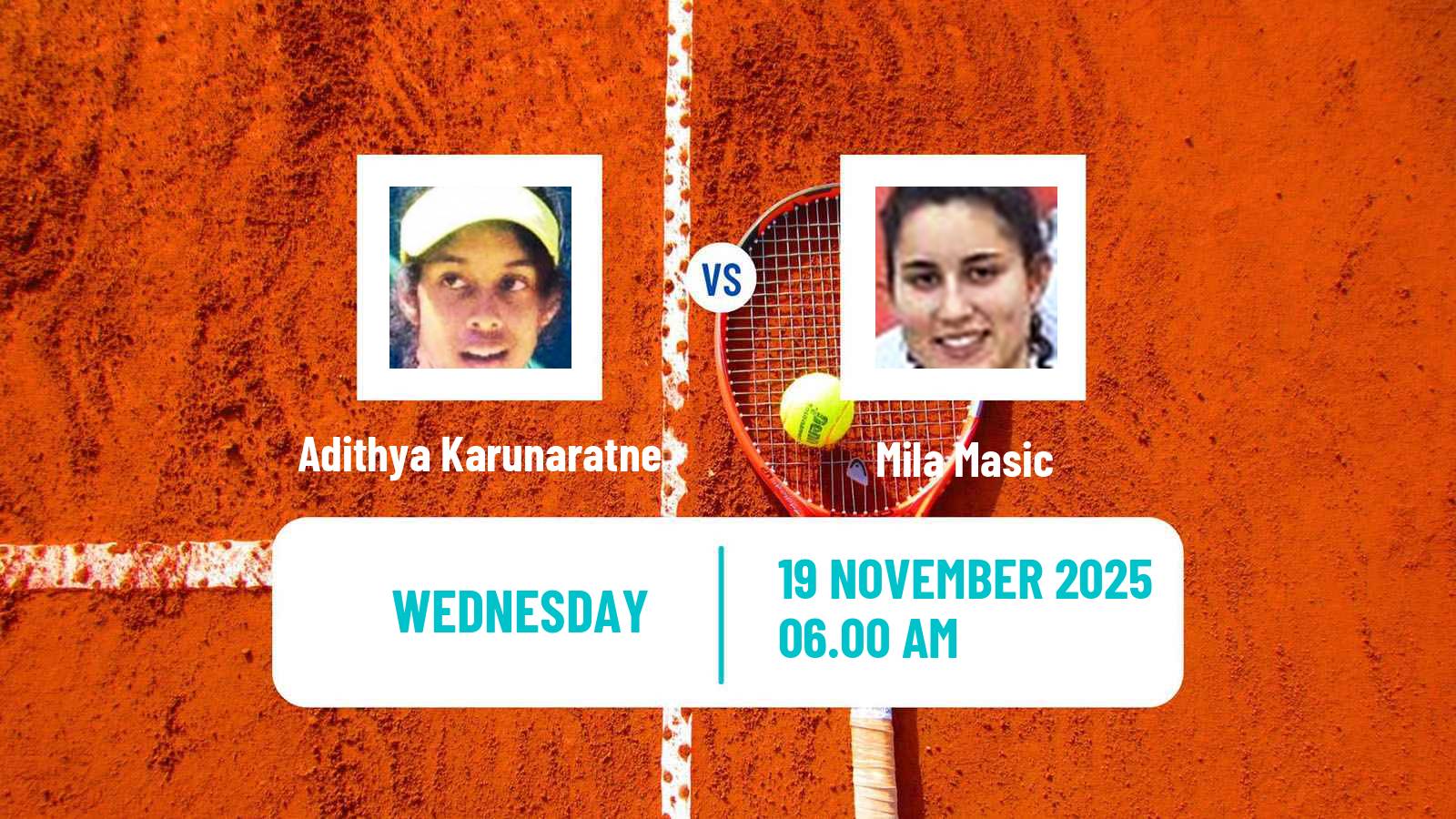 Tennis ITF Women Singles W15 Alcala De Henares Adithya Karunaratne - Mila Masic