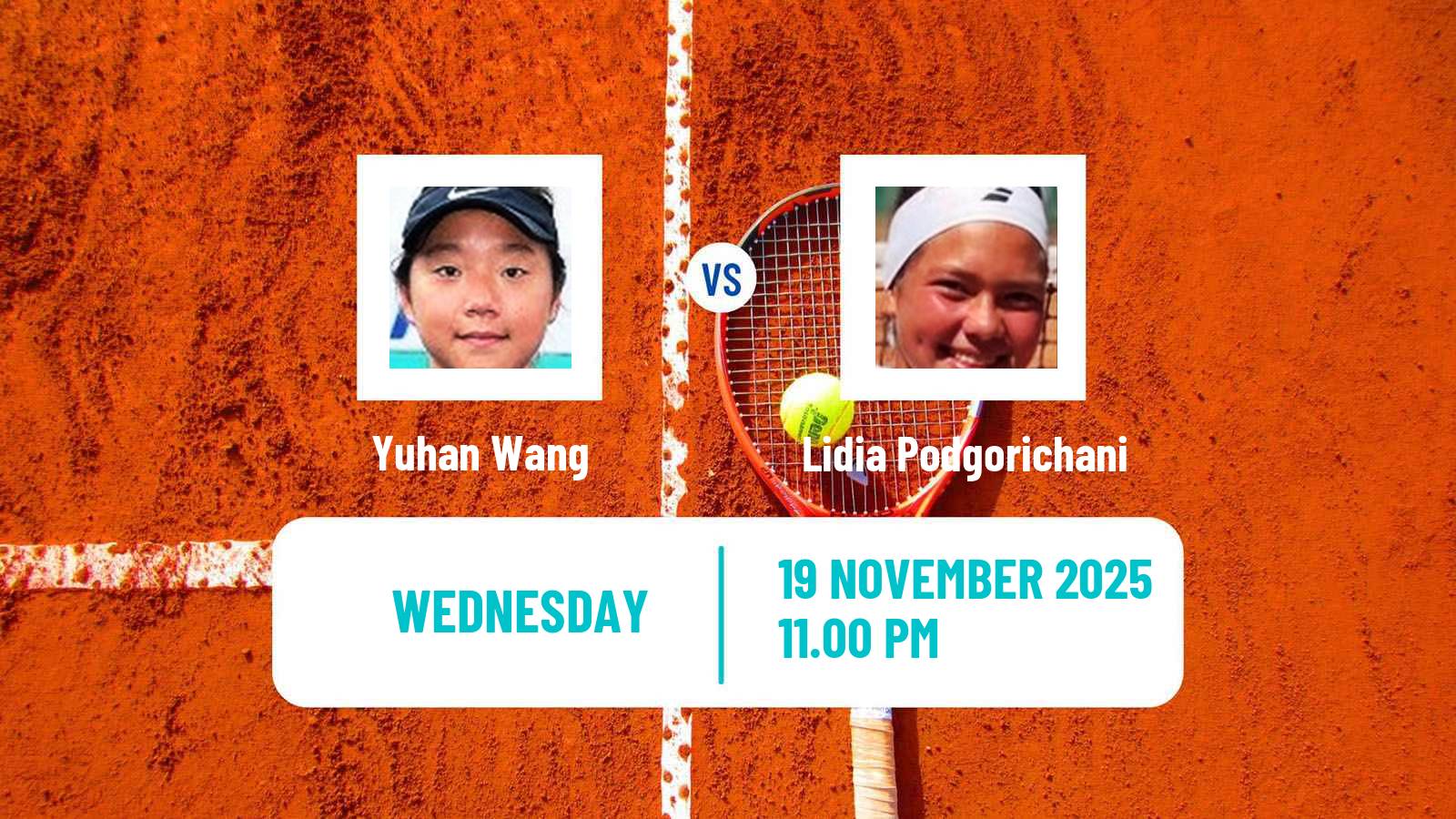 Tennis ITF Women Singles W15 Hua Hin 2 Yuhan Wang - Lidia Podgorichani