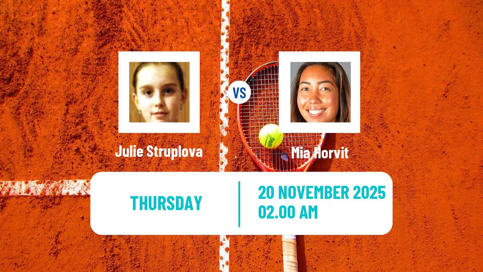 Tennis ITF Women Singles W35 Antalya 5 Julie Struplova - Mia Horvit