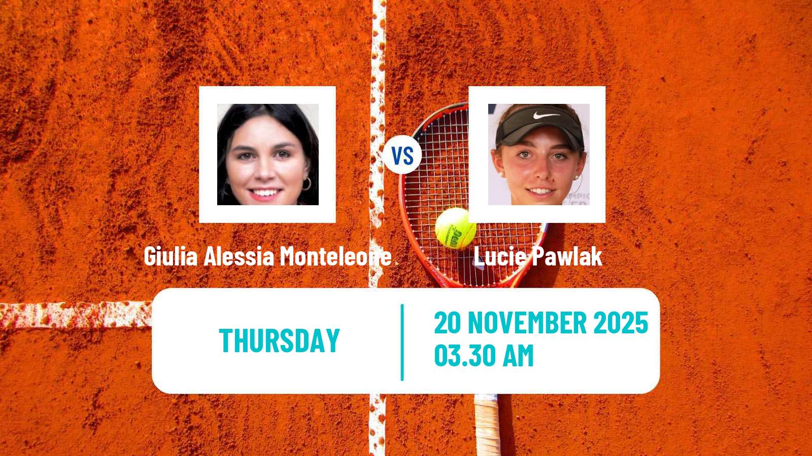 Tennis ITF Women Singles W15 Monastir 40 Giulia Alessia Monteleone - Lucie Pawlak