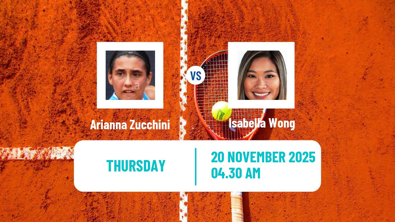 Tennis ITF Women Singles W15 Monastir 40 Arianna Zucchini - Isabella Wong