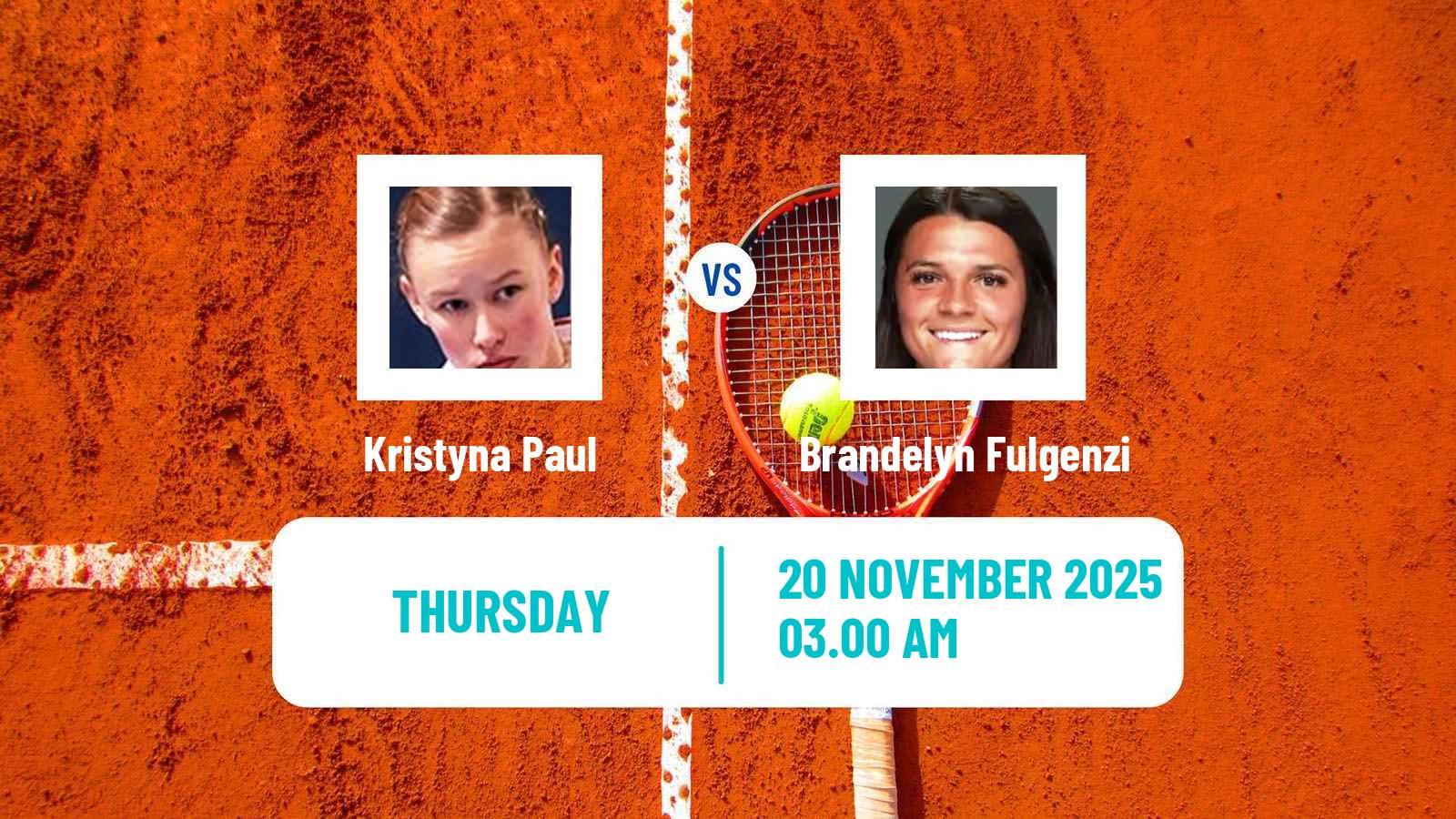 Tennis ITF Women Singles W15 Sharm Elsheikh 20 Kristyna Paul - Brandelyn Fulgenzi