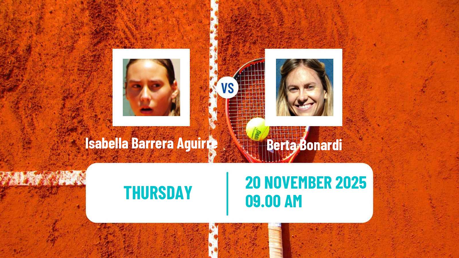 Tennis ITF Women Singles W15 Mogi Das Cruzes Isabella Barrera Aguirre - Berta Bonardi